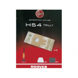 09199522 Sacchetti in carta H54 confezione da 5pz + 2 filtro per scopa elettrica Trilly (mod. 39400004 - 39400005), Hoover