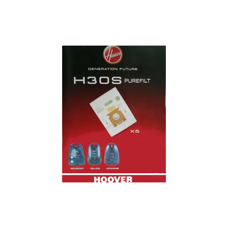 H30S Sacchetto PureFil H30S confezione da 5pz per aspirapolvere Discovery, Octopus, Arianne, Telios, Hoover