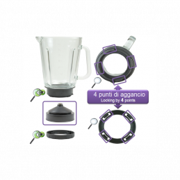 Caraffa vetro termoresistente frullatore Moulinex Speed MS-650749, offerta  vendita online